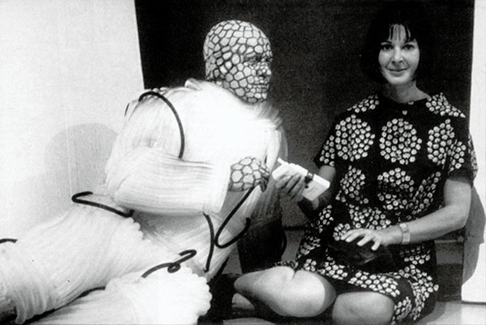 Verity Lambert offering a smoke to the resident Malpha.