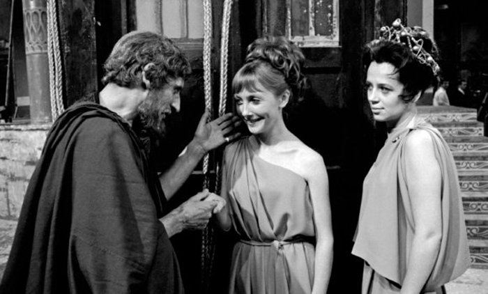 Priam sees something he likes. Cassandra looks on surprisingly un-miserably.