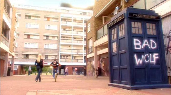 Doctor Who Aliens of London Bad Wolf graffiti