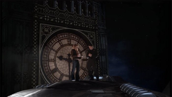 Let's just park this spaceship by Big Ben during an air raid in 1941...