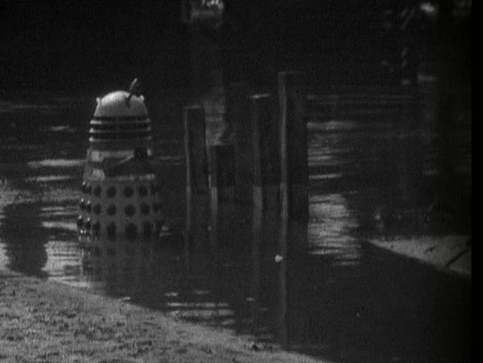 White Dalek appears out of water