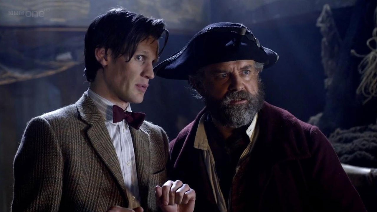 captain-avery-and-eleven-matt-smith-curse-of-the-black-spot-doctor-who-back-when