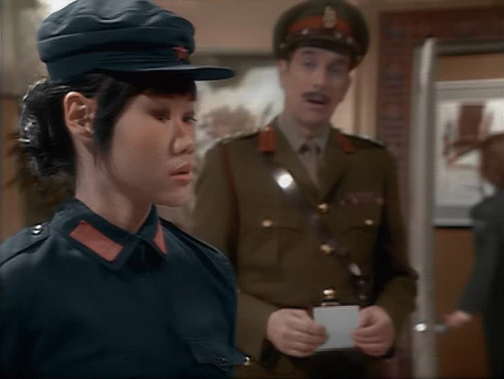 chin-lee-and-brigadier-alistair-gordon-lethbridge-stewart-mind-of-evil-doctor-who-back-when