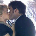 Kylie Minogue kisses David Tennant in the 2007 Doctor Who Christmas Special Voyage of the Damned