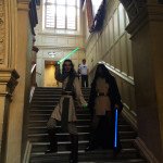 Drew photo bombs Star Wars Jedi cosplay at OxCon Oxford 2016 Comic Con WhoBackWhen
