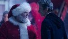 Peter Capaldi as the Doctor faces off with Nick Frost's Santa Clause