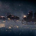 above London in Santa's sleigh