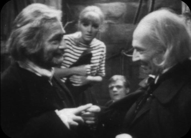 doctor fixes longfoot's finger while polly and ben watch