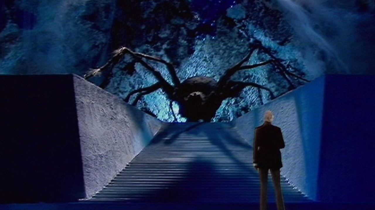pertwee-third-doc-faces-off-against-the-great-one-giant-eight-legs-leader-planet-of-the-spiders-doctor-who-back-when