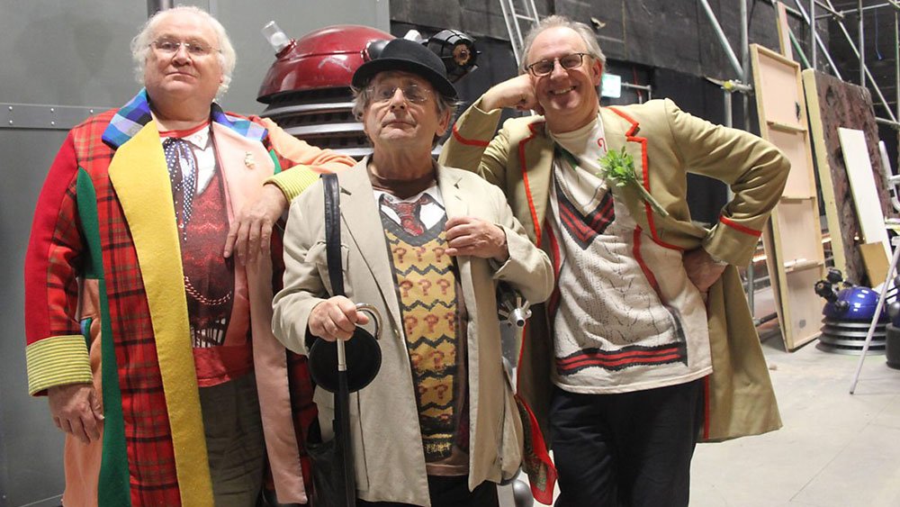 peter-davison-colin-baker-sylvester-mccoy-in-costume-on-the-set-five(ish)-doctors-reboot-dr-who-back-when