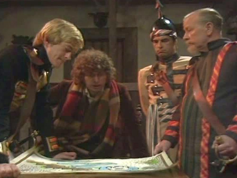 tom-baker-four-goes-over-the-battle-plans-androids-of-tara-doctor-who-back-when