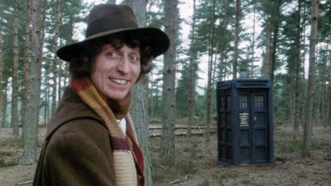 tom-baker-fourth-doc-with-his-tardis-in-a-scottish-forest-terror-of-the-zygons-doctor-who-back-when