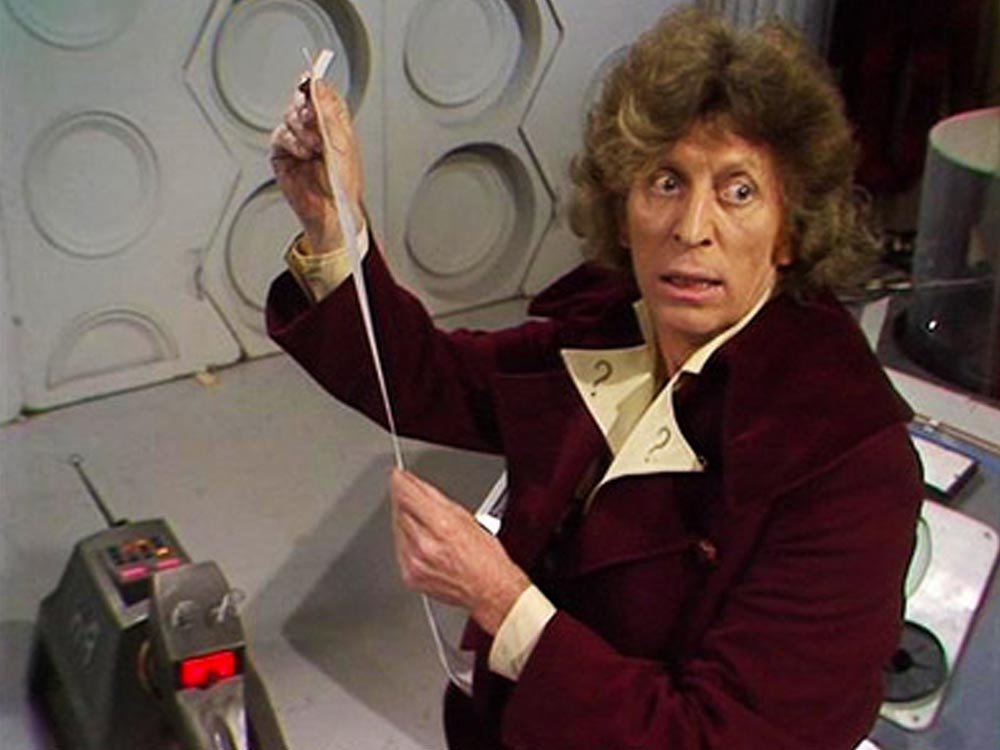tom-baker-k9-tardis-ticker-tape-rassilon-book-state-of-decay-doctor-who-back-when